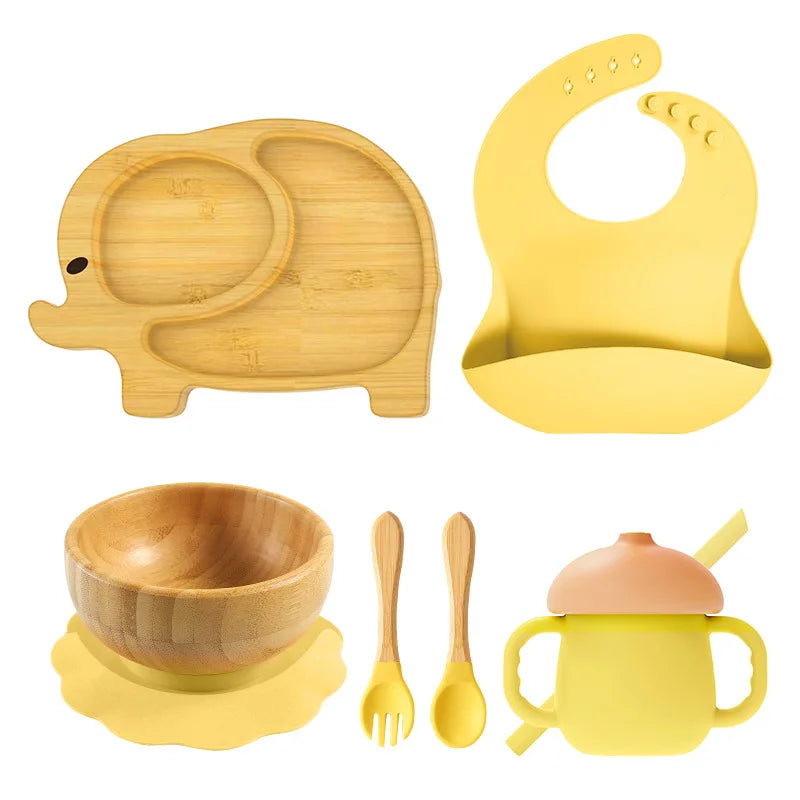 Ellie Baby Dining Set – Bamboo Suction Feeding Essentials for Toddlers