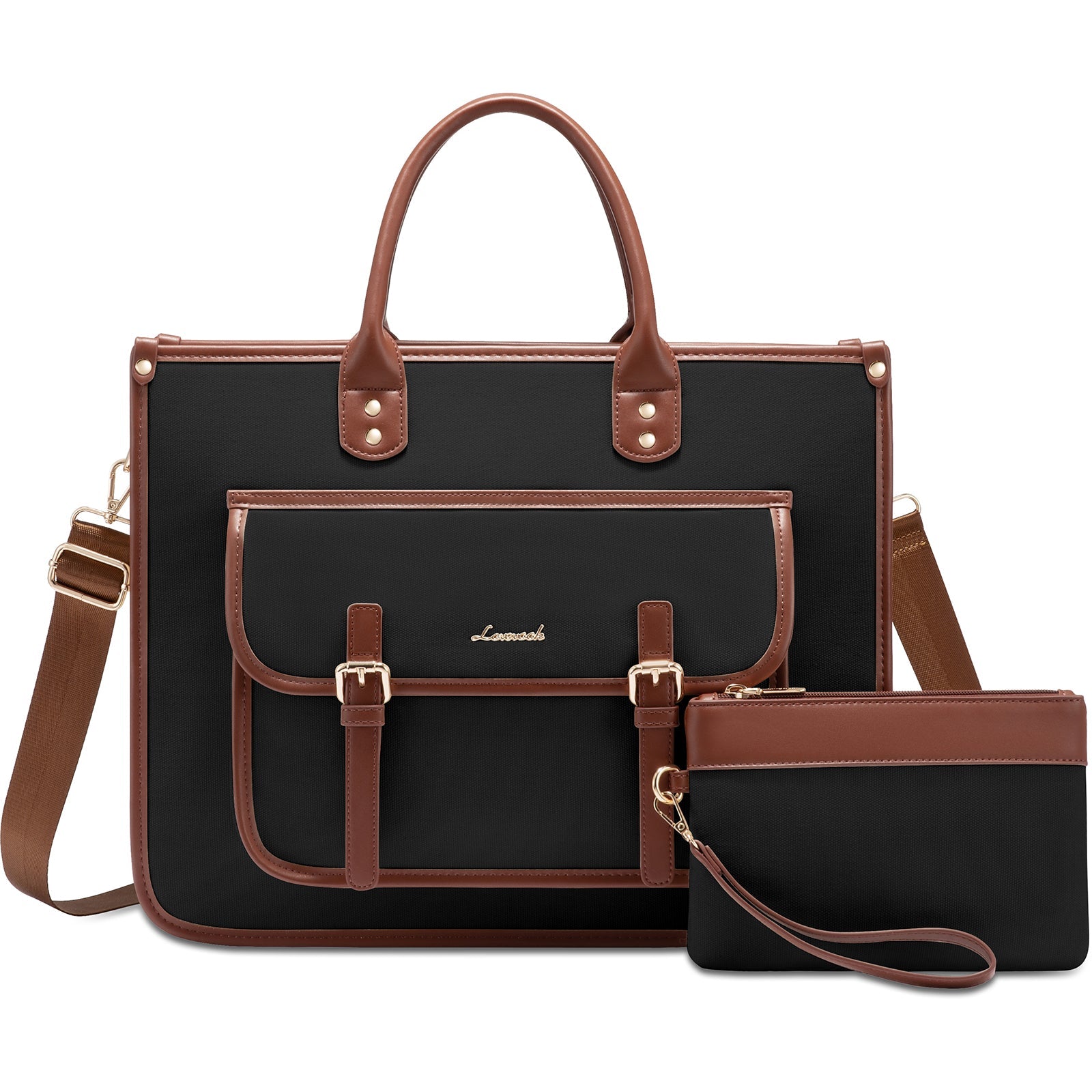 Lovevook Travel Bag Black - Spacious Weekender with Handy Pockets & Clutch