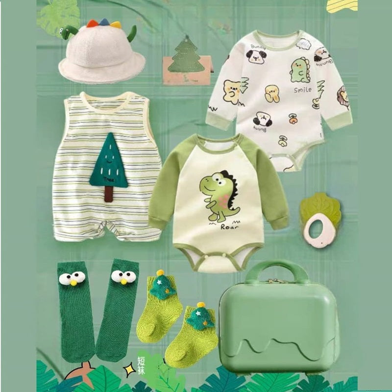 Happy Dino 10-Piece Baby Clothing Set – Playful Dinosaur Theme for 6-12 Months