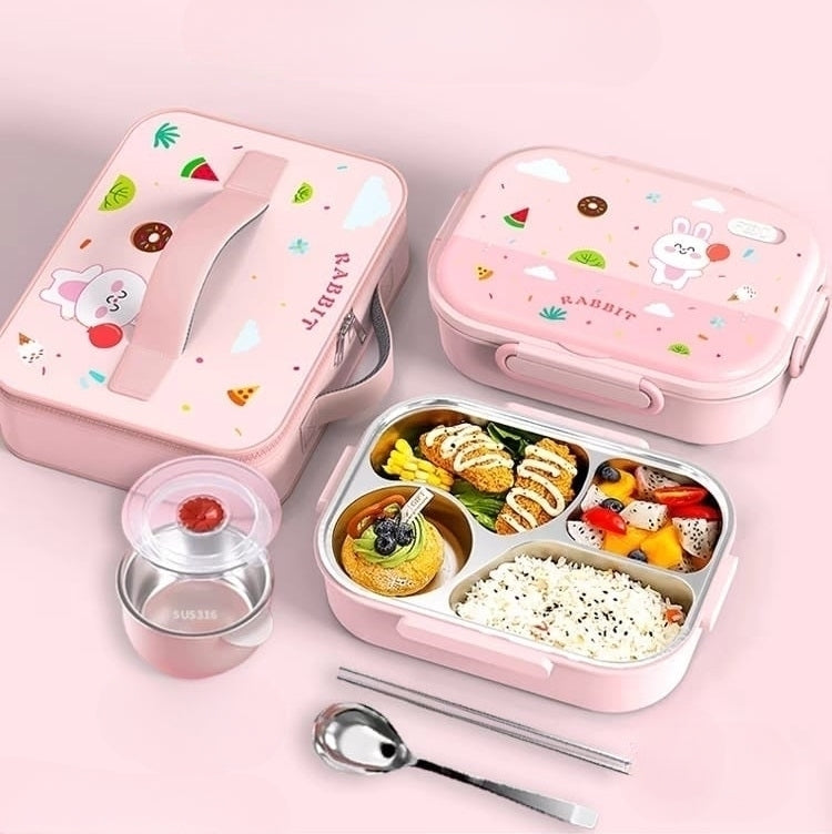 Bon Appetit Stainless Steel Bento Lunch Box with Insulated Lunch Bag