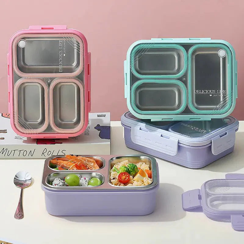 Bite to Eat 3 Compartment Stainless Steel Bento Lunch Box