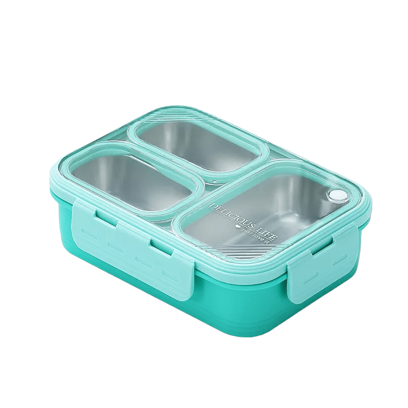 Bite to Eat 3 Compartment Stainless Steel Bento Lunch Box