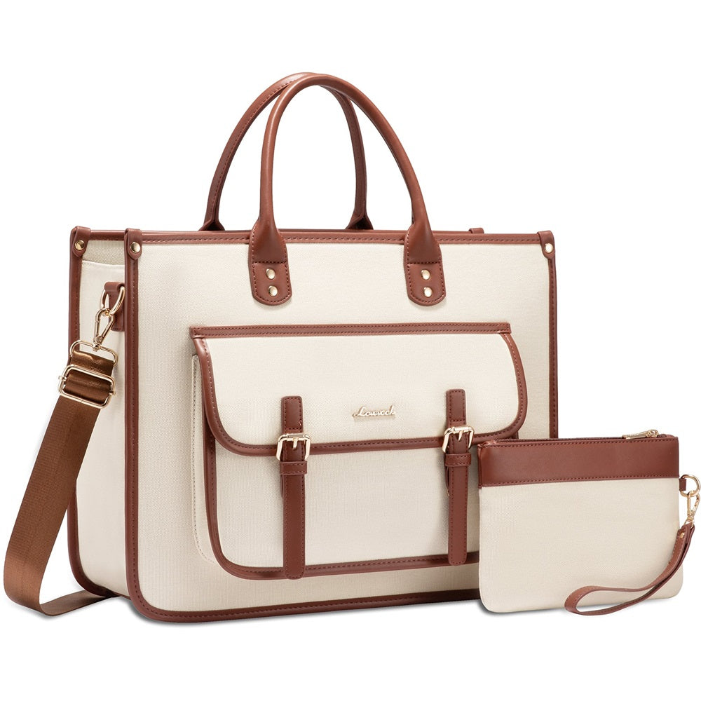 Lovevook Travel Bag Beige - Spacious Weekender with Handy Pockets & Clutch